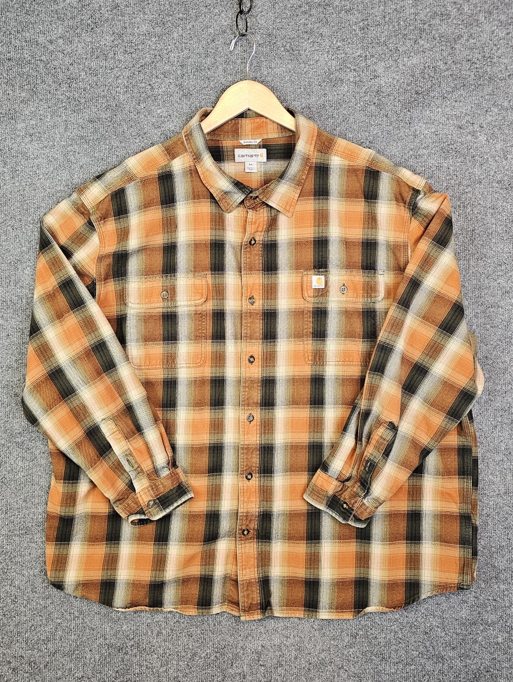 Mens Carhartt 3XL Long Sleeve Buttor Down Flannel - Rugged & Warm